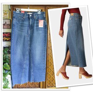 Levi Strauss Signature Women's Maxi Denim Skirt - Size 6/W28, NWT!